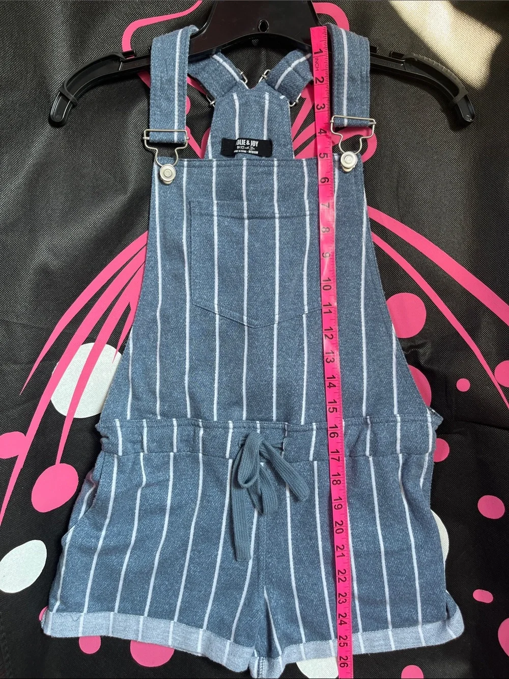 Women’s stripe soft feel jean look style bibs MEDIUM